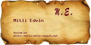 Mitli Edvin névjegykártya